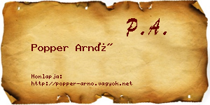 Popper Arnó névjegykártya